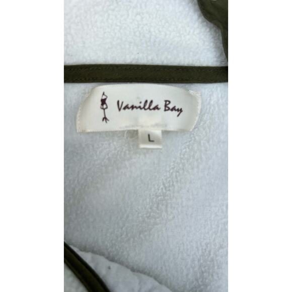 Vanilla Bay Sweater Women Size Large Quilted Mock Snap Neck Fleece Pullover - Picture 5 of 6